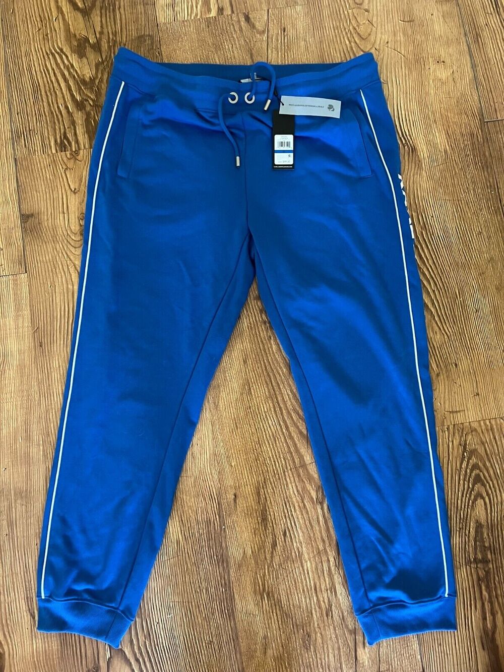 Karl Lagerfeld Paris Women’s French Terry Logo Tape Jogger Blue Size XL NWT